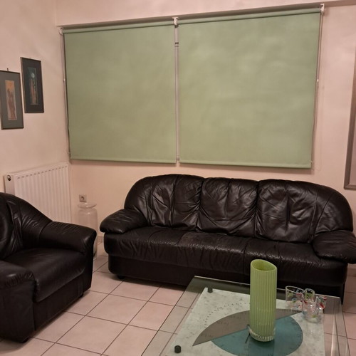 Leather sofa used, black Sato