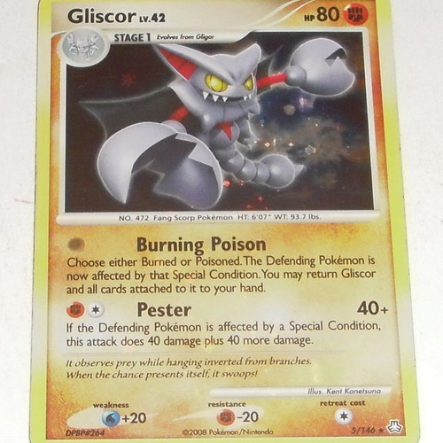 Pokemon Holo Gliscor 5/146 card used from Legends Awakened set