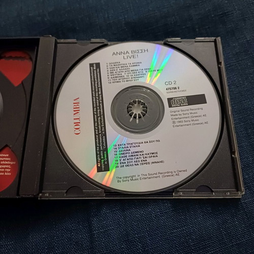 Anna Vissi Live double CD album like new, pop