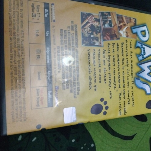 Paws Patiler DVD used, adventure genre