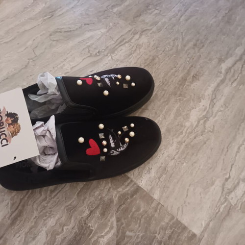 Winter Home Slippers size 39 black decorated new