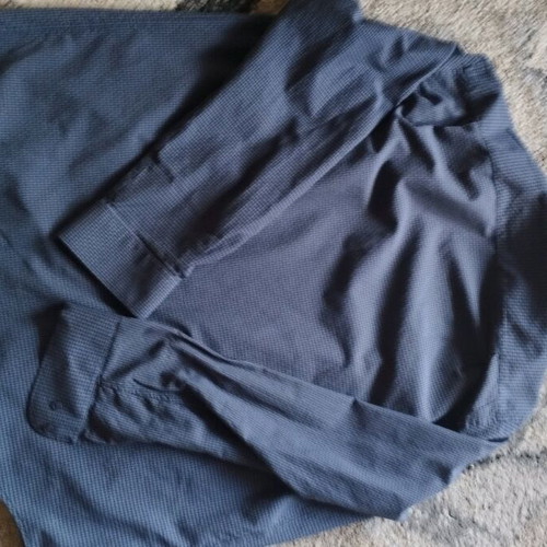 Arezzo dress shirt XL/45 embossed pattern like new, gray and blue