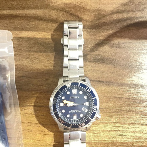 Citizen Promaster 44mm Eco-Drive men's watch with blue rubber strap like new