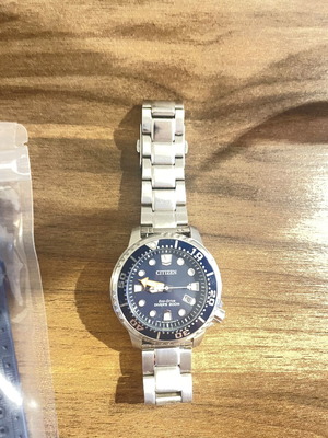Citizen Promaster 44mm Eco-Drive men's watch with blue rubber strap like new