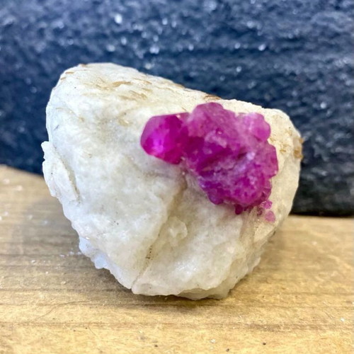Natural rare raw ruby specimen in feldspar with mica new