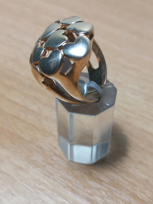 Silver ring new, size 57, gold-colored
