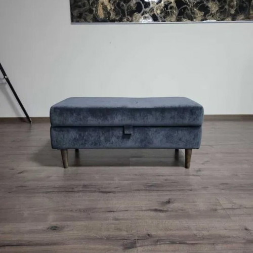 Large gray fabric stool with storage function new