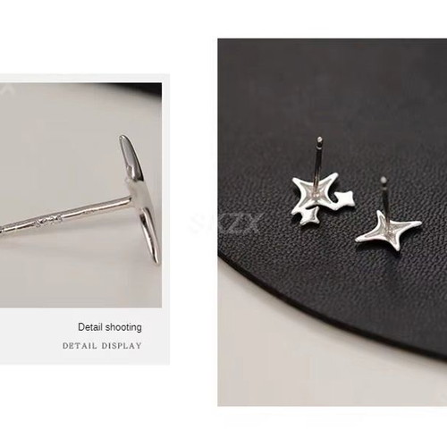 Women’s star-shaped earrings new, silver