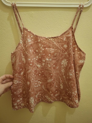Pink Woman summer tank top like new, beige and orange