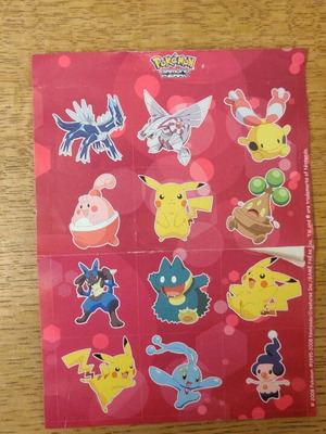 Diamond and Pearl collectible stickers, a bit used