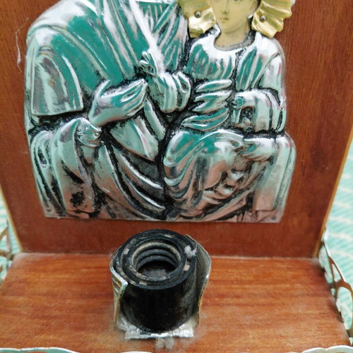 Electric icon stand 1980s with Virgin Mary Theotokos