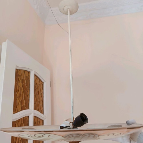 Pendant light with rose gold details like new, antique