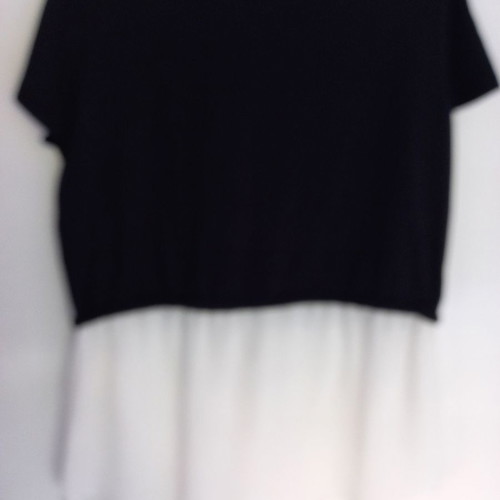Summer blouse new black and white, size L