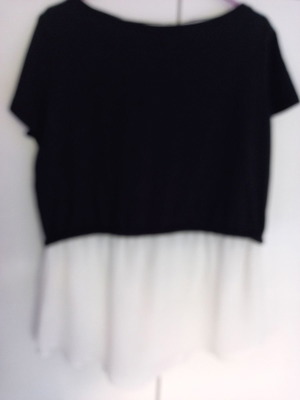 Summer blouse new black and white, size L