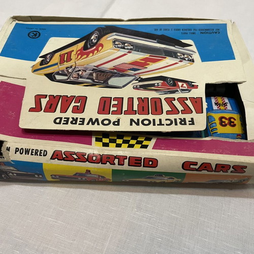 Vintage Racing Toy Cars used with box, Japanese friction powered