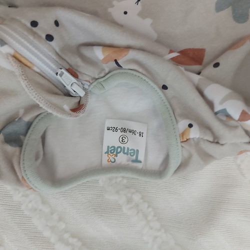 Tender summer sleeping bag mint with legs, 18-36 months