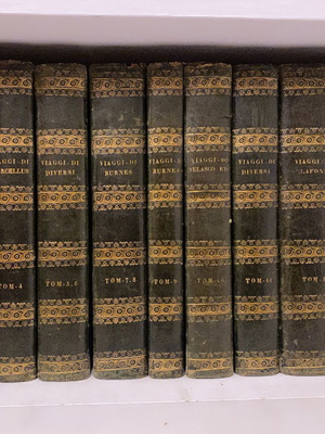 Raccolta di Viaggi 16 τόμοι σε 12 δερματόδετα βιβλία μεταχειρισμένα