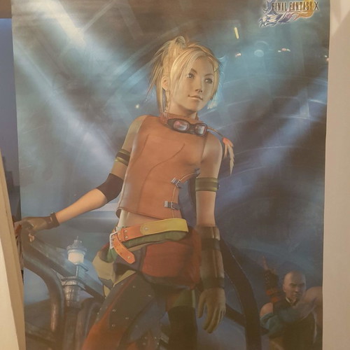 Final Fantasy X Rikku wall scroll used, fabric with vivid colors