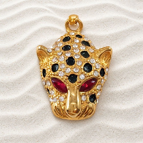 Pendant with Venetian chain made of stainless steel and crystals new