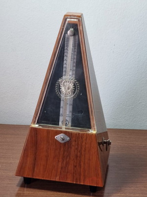 Teak pyramid metronome 1970s used, made in East Germany