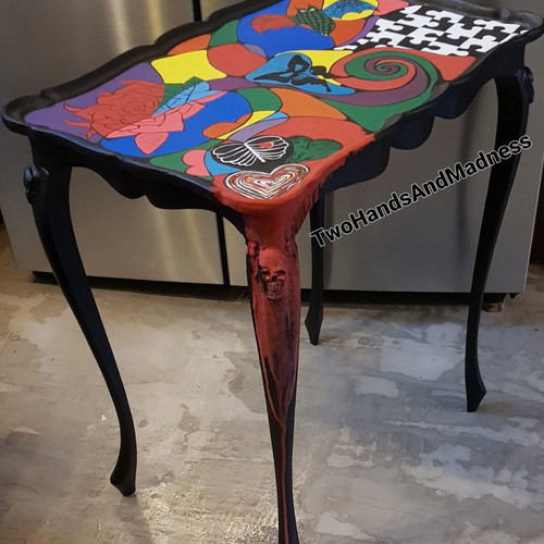 Hand-painted small table made to order