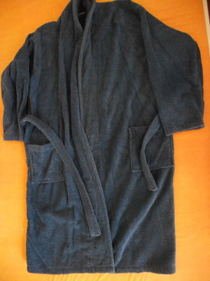 Unisex bathrobe Victoria Collection cotton large/extra large, like new, dark blue