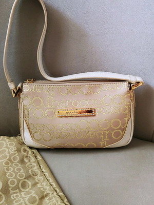 Τσάντα Rocco Barocco μπεζ μεταχειρισμένη από ύφασμα και δέρμα