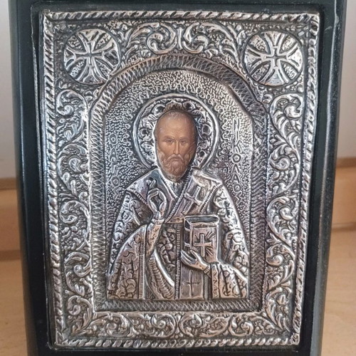 Saint Nicholas Icon Silver 9.25 16x13.8 cm