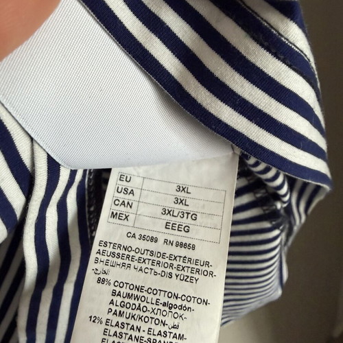 Paul & Shark Yachting Stretch striped men's t-shirt 3XL like new