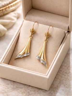 Vintage σκουλαρίκια χρυσό 14Κ μεταχειρισμένα από Vintage Atelier