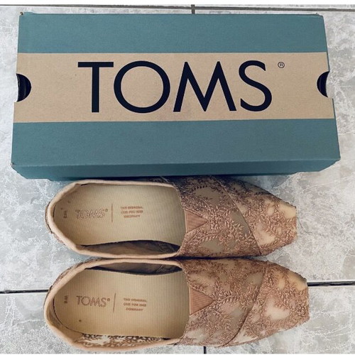 Toms espadrilles like new, pink gold lace, size 36.5