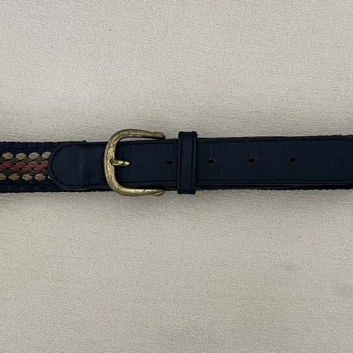 Italian belt used, genuine leather and elastic weave, size S 80 cm