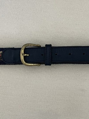 Italian belt used, genuine leather and elastic weave, size S 80 cm