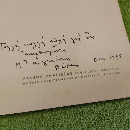 Vasos Falireas Sculptor Engraver Art Album used with signed dedication