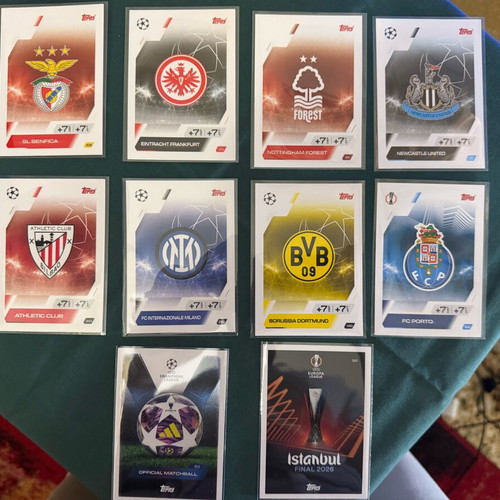 Uefa Champions League and Europa League cards new, set of 11