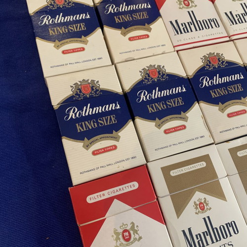 Cigarette boxes used, pack of 24, authentic from 1982