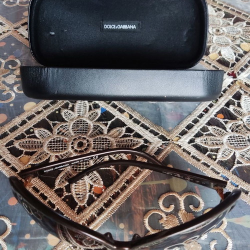 Dolce & Gabbana DG 6035 women's sunglasses used, brown oversized frame