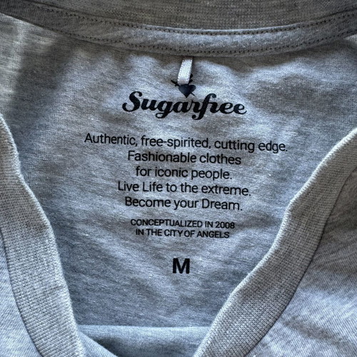 Sugarfree Γκρι Κοντομάνικο Crop Top Medium σαν καινούργιο