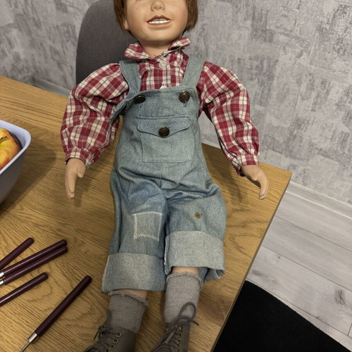 Ceramic farmer doll used, 50x40 cm