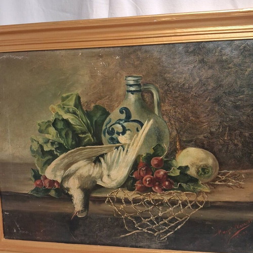 Margot Wizaert European still life oil painting on canvas 1899 used