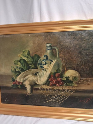 Margot Wizaert European still life oil painting on canvas 1899 used