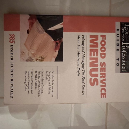Gastronomy, costing and menu design books like new