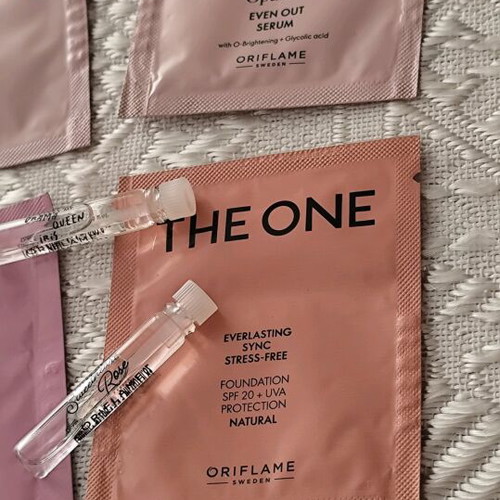 Oriflame samples new from Optimals, The One, Novage+ series and perfumes