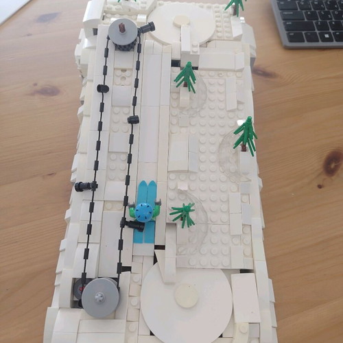 Lego ski slope MOC used with working lever