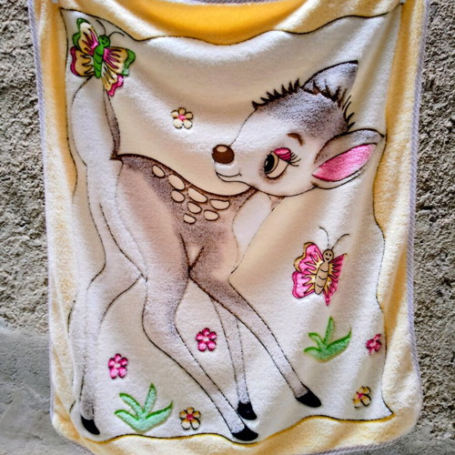 Bambi Fleece Baby Blanket New, Soft Pastel Colors