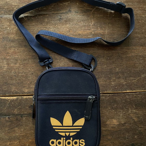 Adidas limited edition blue and gold pouch bag