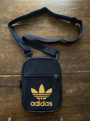 Adidas limited edition blue and gold pouch bag