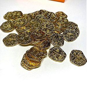 Πειρατικά νομίσματα 20 τεμάχια επιχρυσωμένα μεταλλικά για επιτραπέζια