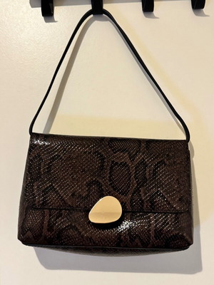 Τσάντα ώμου Stradivarius animal print σαν καινούργιο, μαύρο και καφέ
