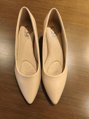 C’M Paris beige pumps size 40 used, synthetic leather, 5cm heel